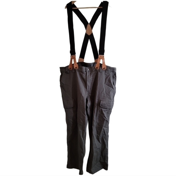 Duluth Trading Co. Flex Fire Hose Cargo Pants with Suspenders 46x30 - Picture 1 of 8